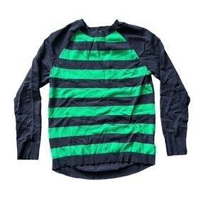 Michael‎ Kors Womens Small Striped Sweater Navy/Green EUC Cotton/Nylon/Spandex